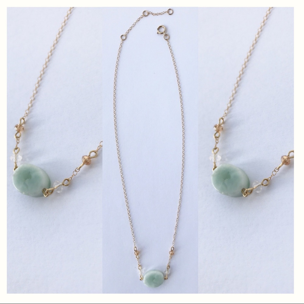 NWT✨14k Gold Filled Amazonite Semi Prec Necklace
